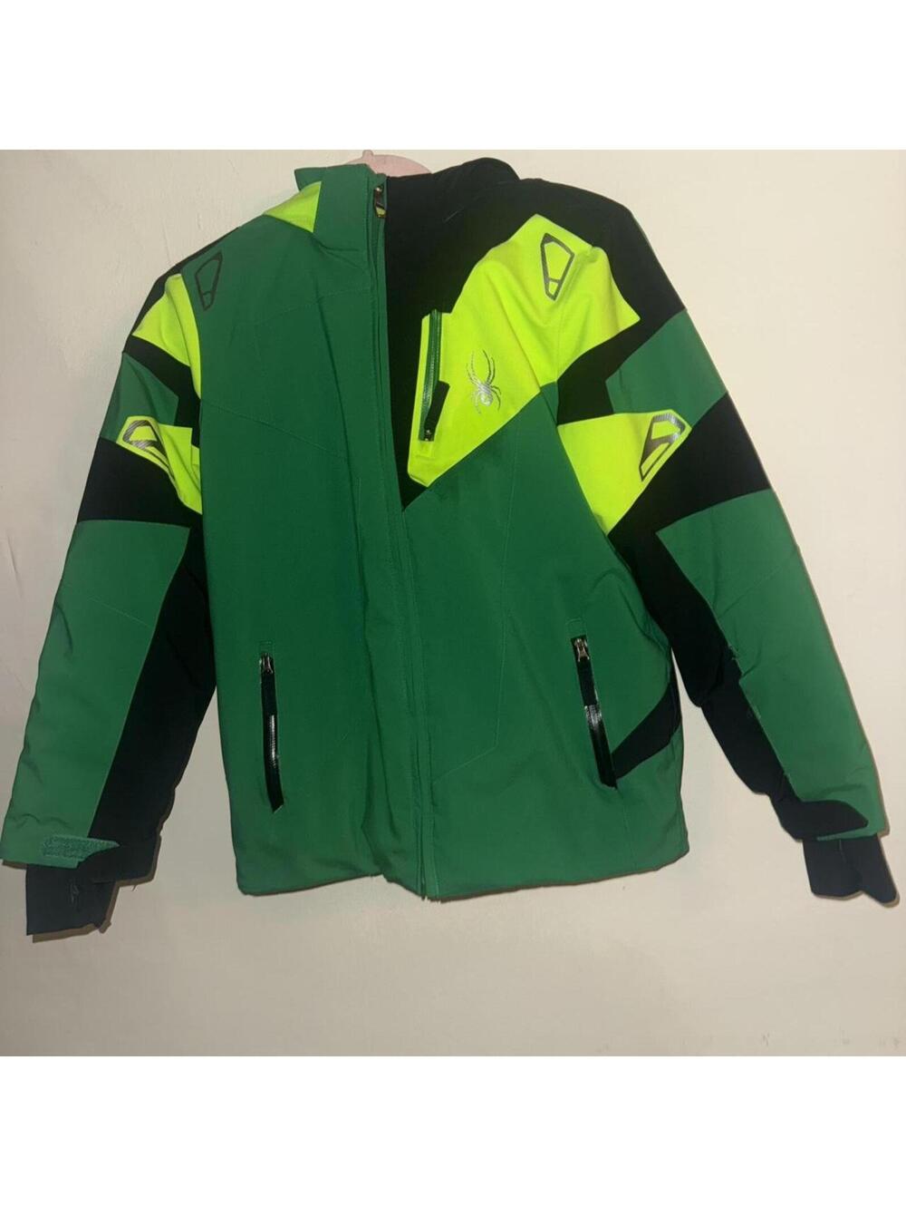 Spyder leader green ski jacket Size 14 years #skiwear #kids